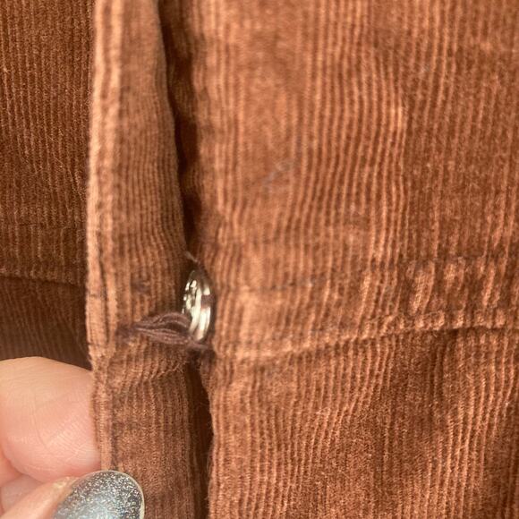 Fads Vintage Corduroy Velour Maxi Long Sleeve Dress Brown Country Western Small - Picture 6 of 13